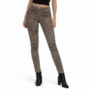 7 For All Mankind Women Leopard Pattern Cropped Jeans Ankle Skinny Size 2